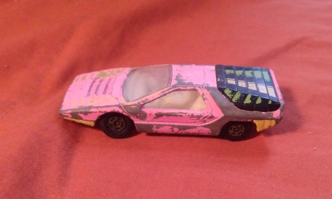 LIGHT PINK WITH STRIPES MATCHBOX ALFA CARABO