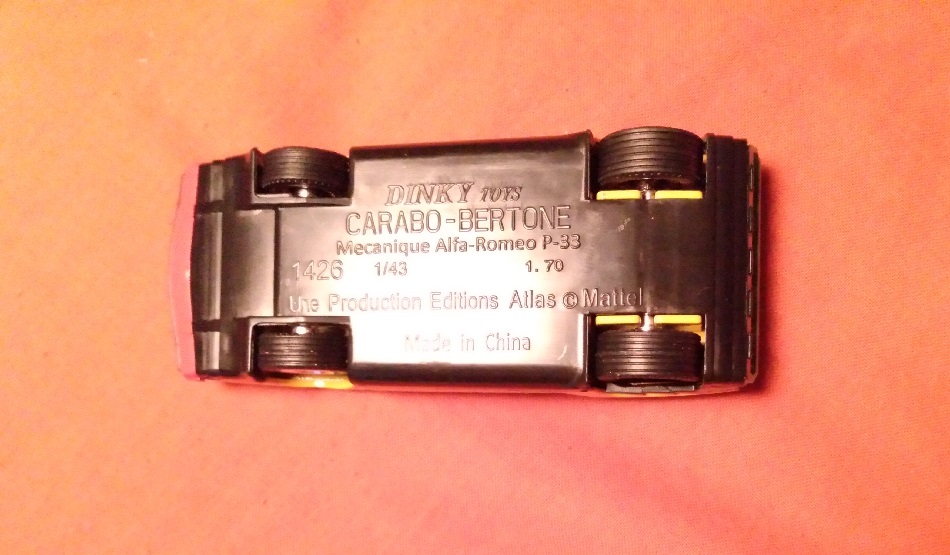 YELLOW DINKY TOYS CARABO BERTONE