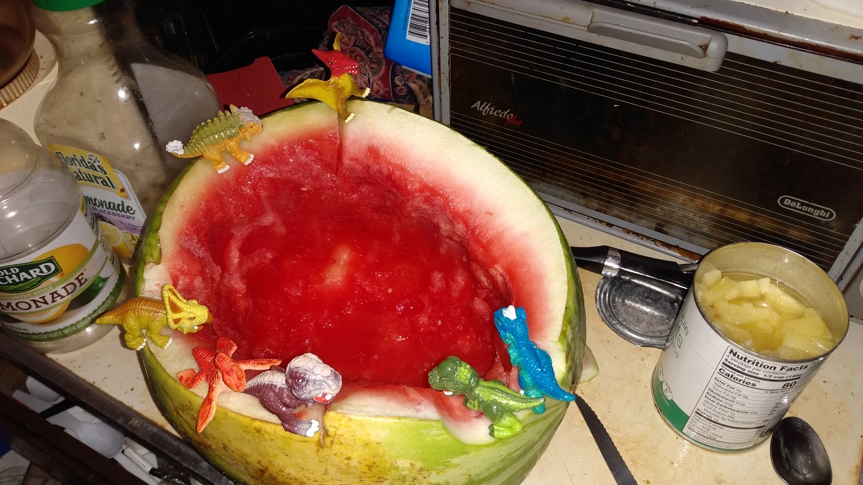 DINO FROZ DINOSAURS EATING A WATERMELON