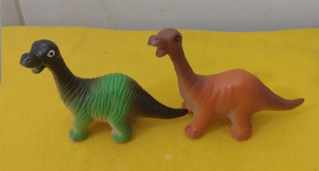 TWO BRONTOSAURUS FIGURES