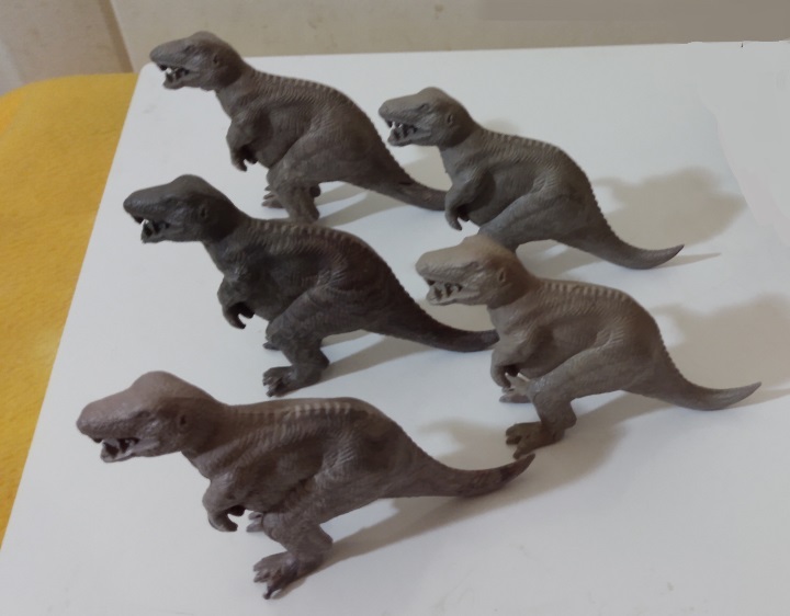 FIVE LARGE MARX TYRANNOSAURUS REX