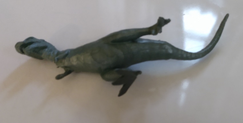 MARX REVISED MOLD METALLIC GREEN TYRANNOSAURUS REX FIGURE