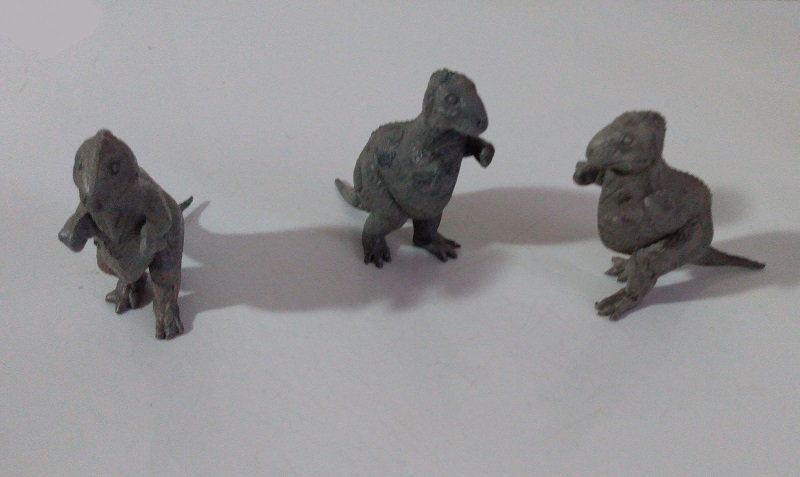 THREE GRAY MARX ALLOSAURS