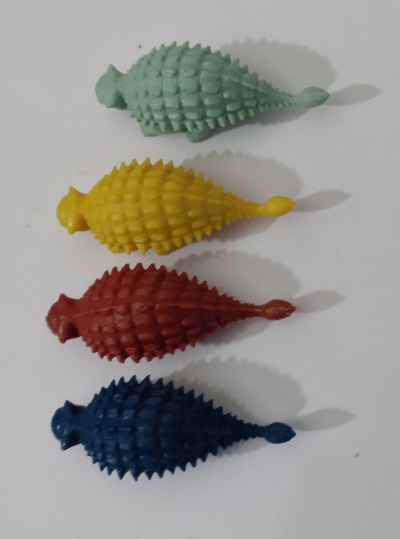 FOUR COLORFUL MARX ANKYLOSAURUS TOYS