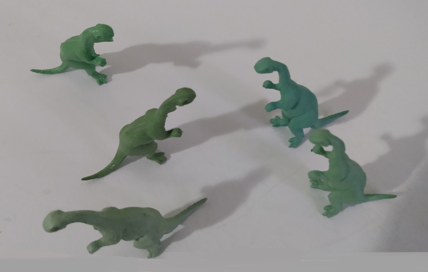FIVE MARX PLATEOSAURUS