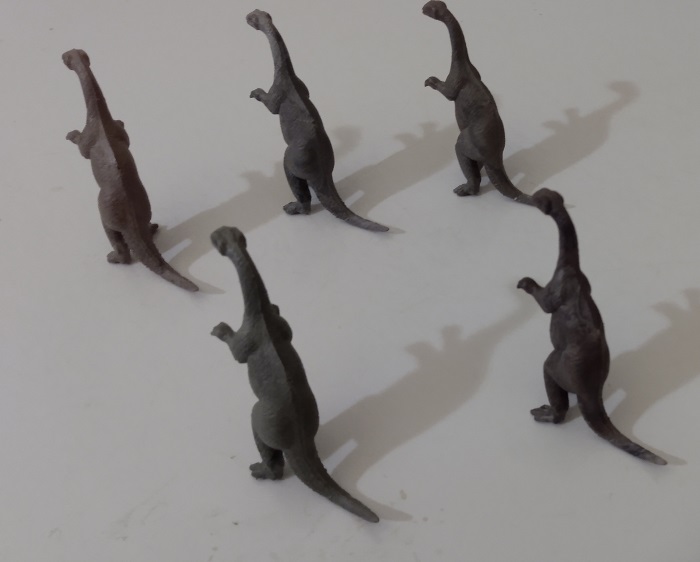 FIVE MARX PLATEOSAURUS