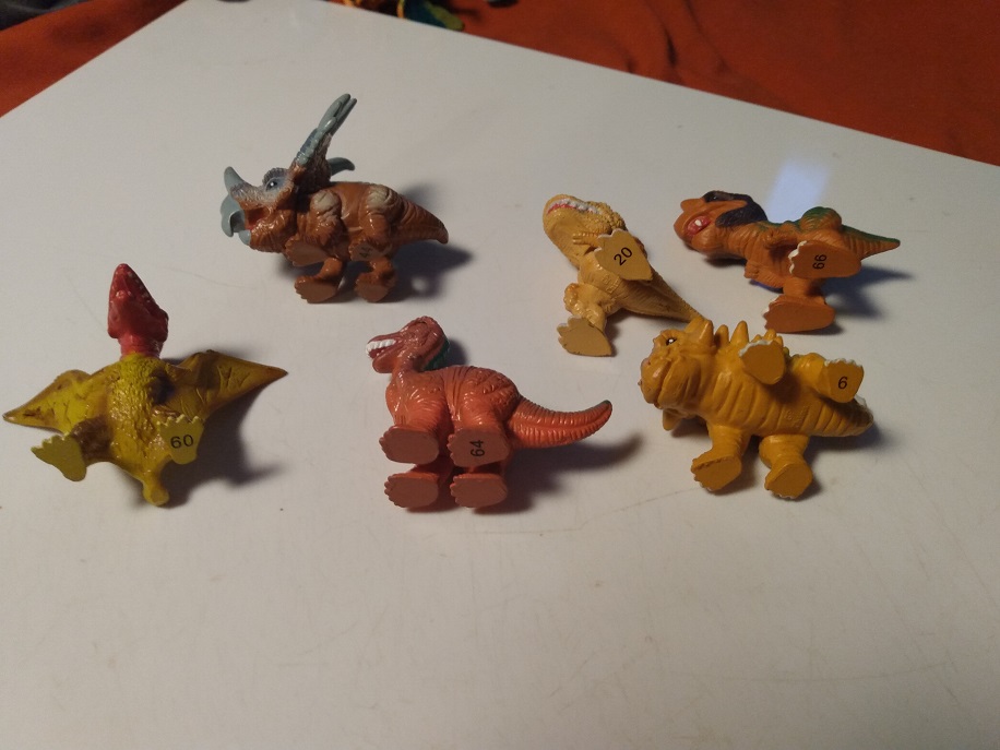 UNDERSIDE NUMBERING OF SEVERAL DINO FROZ