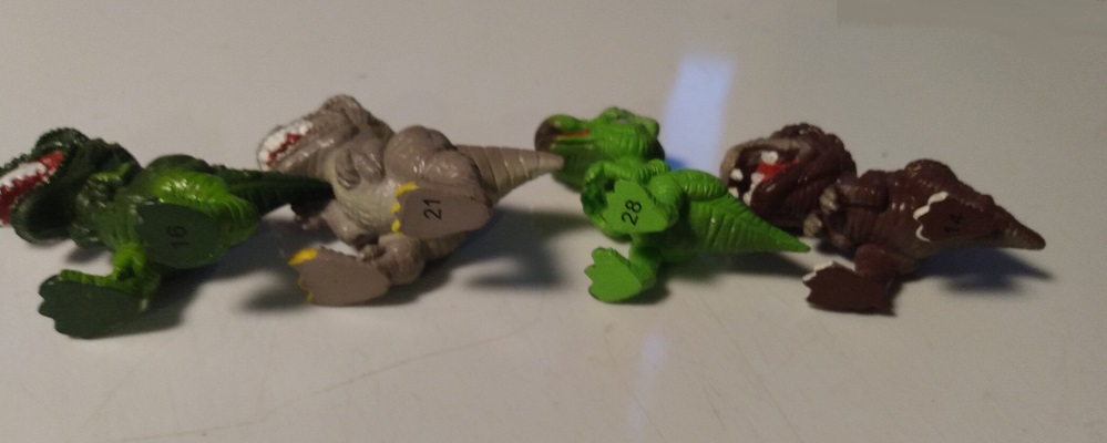 UNDERSIDE NUMBERING OF SEVERAL DINO FROZ