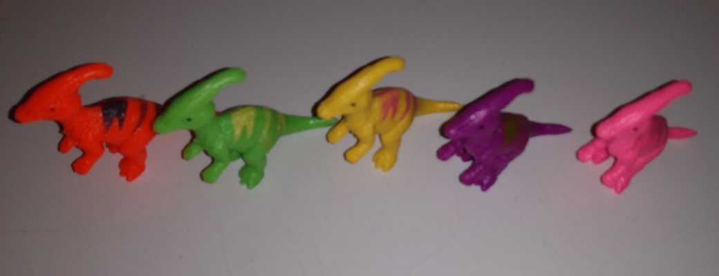 ALL FIVE NEON PARASAUROLOPHUS