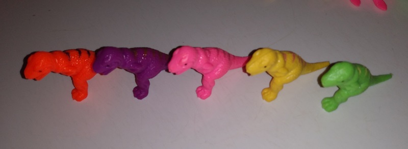 ALL FIVE NEON TYRANNOSAURUS REX