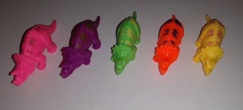 ALL FIVE NEON TRICERATOPS