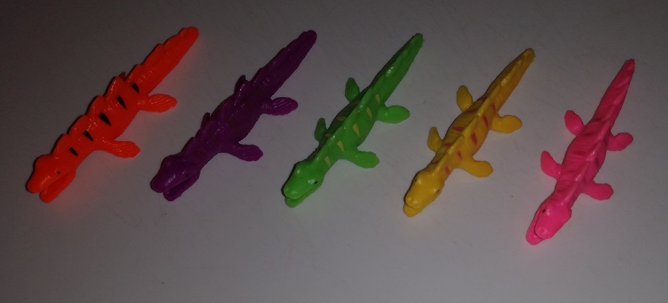 ALL FIVE NEON MOSASAURUS OR TYLOSAURUS