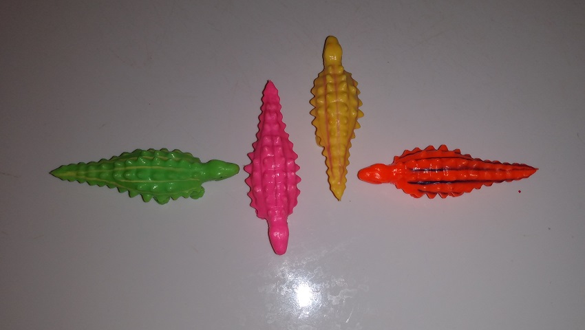 FOUR NEON ANKYLOSAURUS