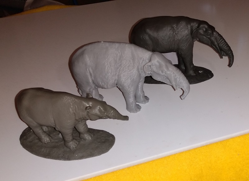 THREE PREHISTORIC ELEPHANT LIKE BEASTS