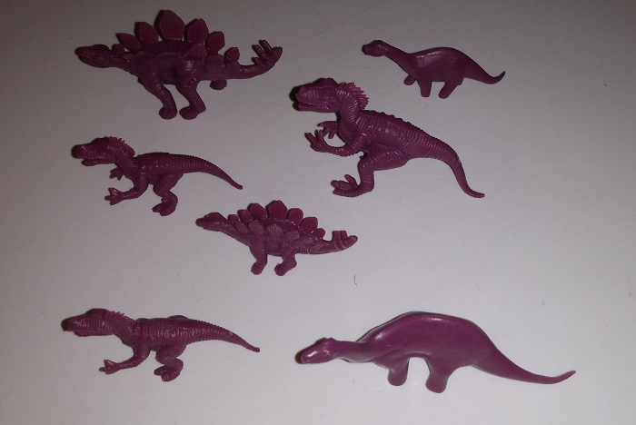 PURPLE PLASTIC DINOSAURS