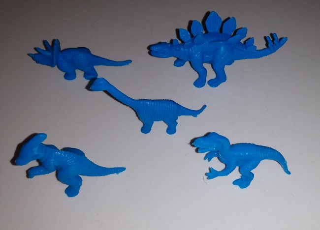 BLUE PLASTIC DINOSAURS